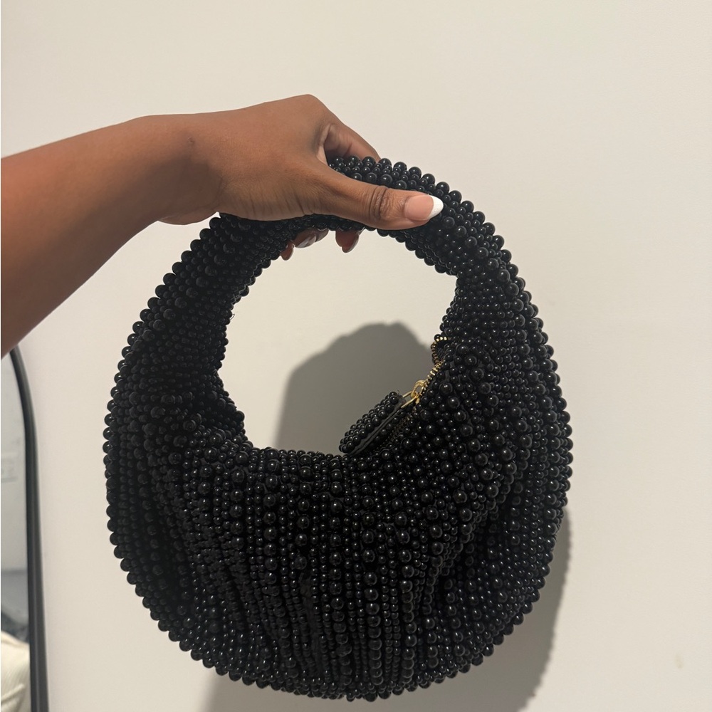 Anthropologie Elegant Maeve Black Beaded Handbag